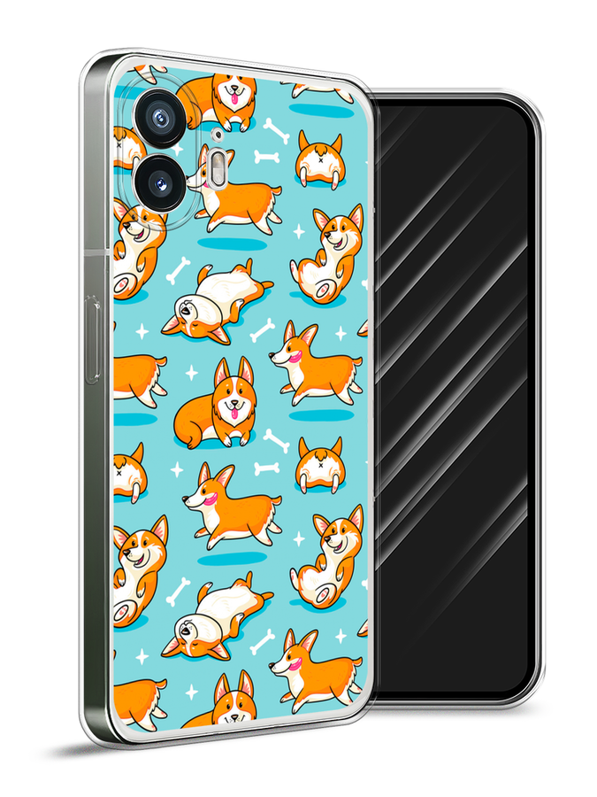 

Чехол Awog на Nothing Phone (2) "Веселые корги", Коричневый, 3300250-1