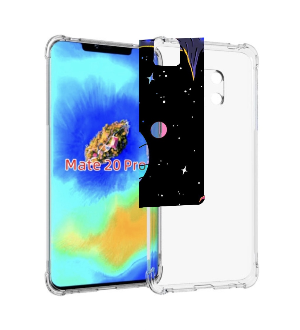 Чехол MyPads девушка с красными волосами в космосе женский для Huawei Mate 20 Pro.