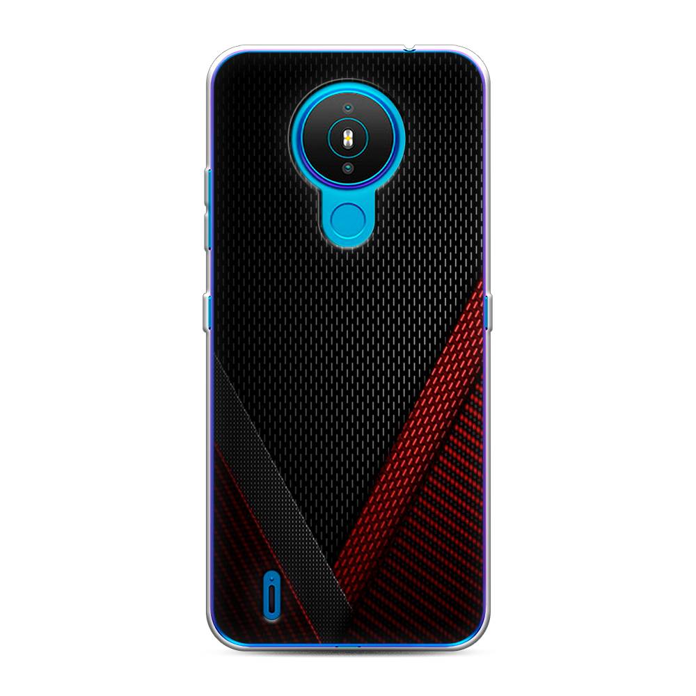 фото Чехол awog "красный карбон" для nokia 1.4