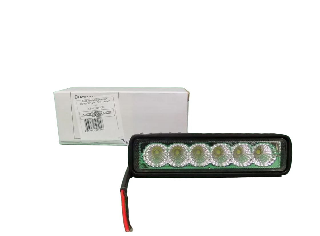 KS-AUTO KS-W106F-DR Фара дневного света 1224 В 18 Вт 6 LED рассеиваемый свет 160 х 40 х 4 644₽