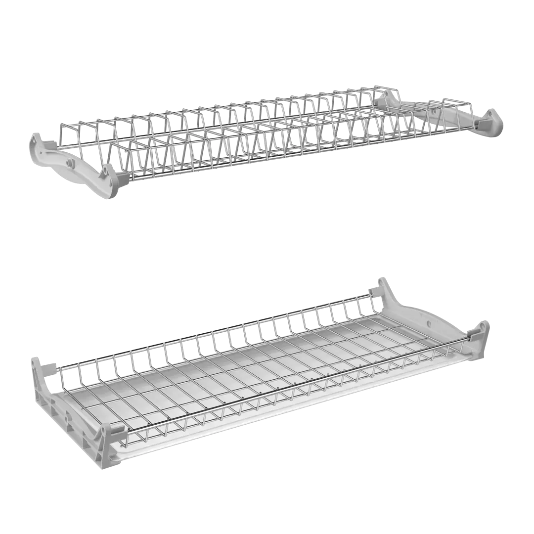 Сушилка для посуды Delinia ID для верхнего шкафа 60 см двухъярусная с поддоном хром