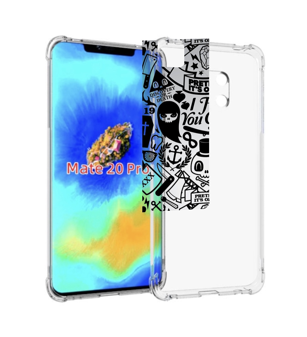 

Чехол MyPads готический-принт для Huawei Mate 20 Pro/Mate 20 RS 6.39, Прозрачный, Tocco