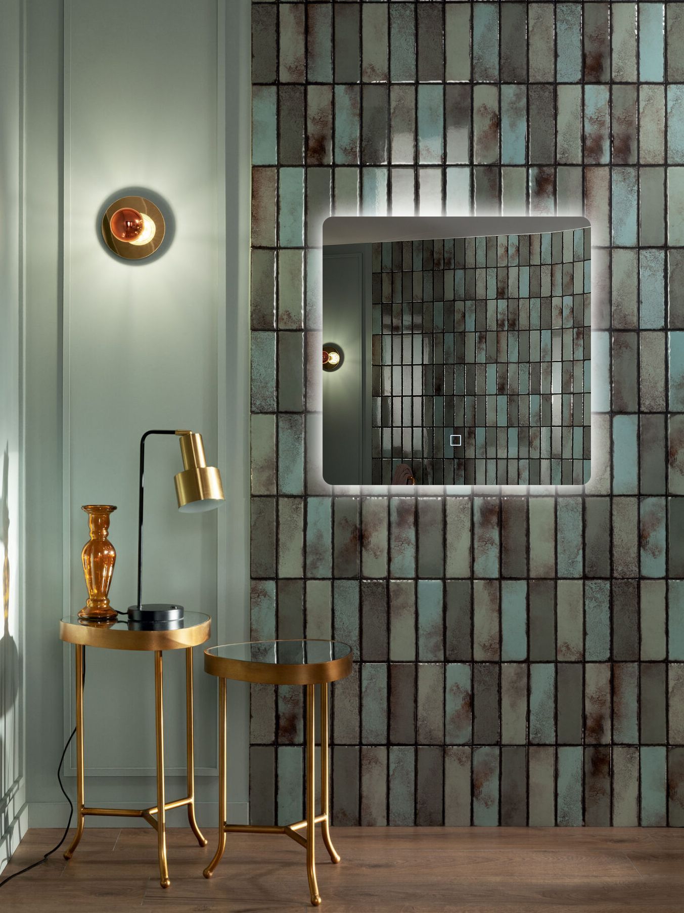 Зеркало для ванной Prisma 50*50 квадратное с нейтральной LED-подсветкой постер зеркальное море 40x50 см 2 шт