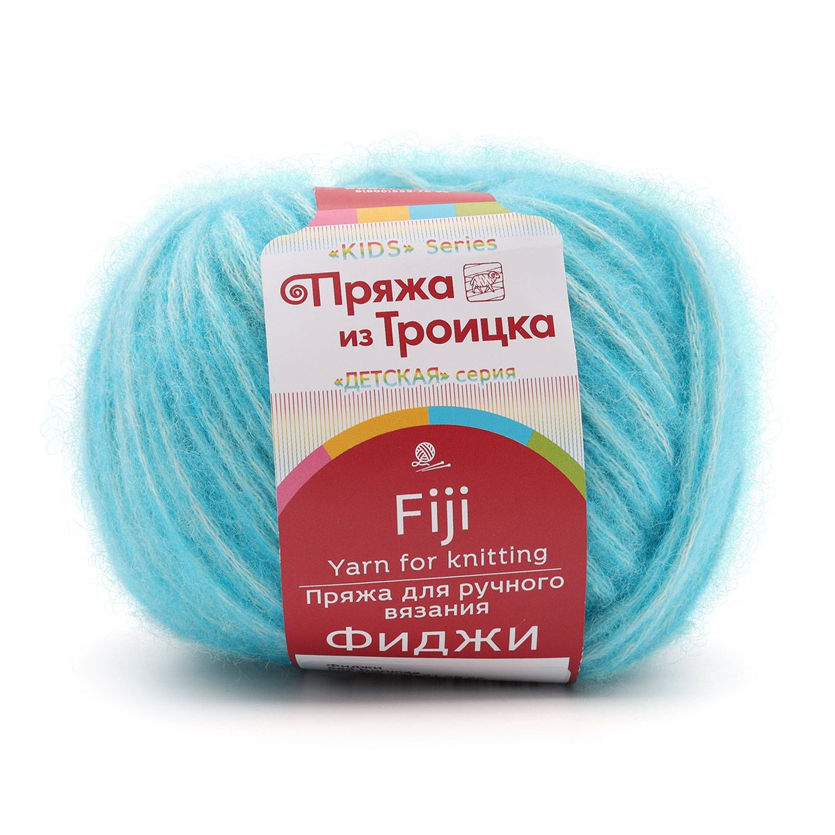 

Пряжа для вязания из Троицка Фиджи 50г, 95м (меринос) (583 бирюза), 5 мотков, Голубой, 508422