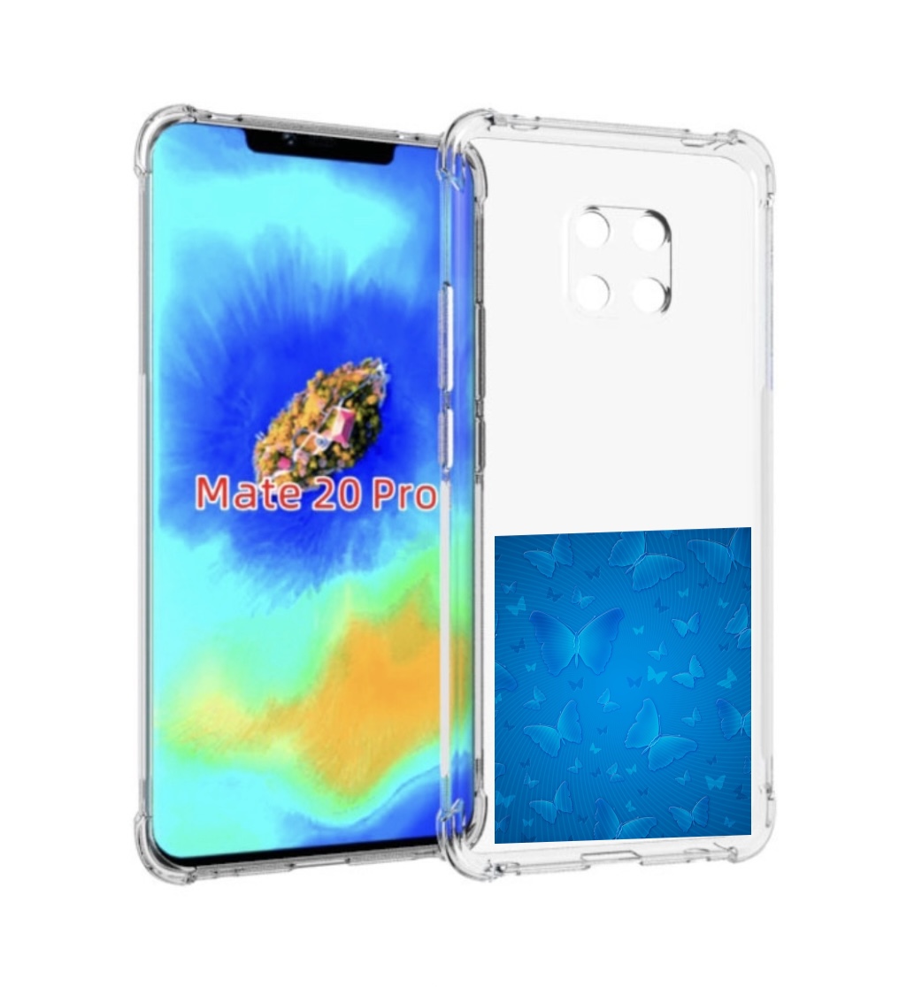 

Чехол MyPads голубые-бабочки для Huawei Mate 20 Pro/Mate 20 RS 6.39, Прозрачный, Tocco