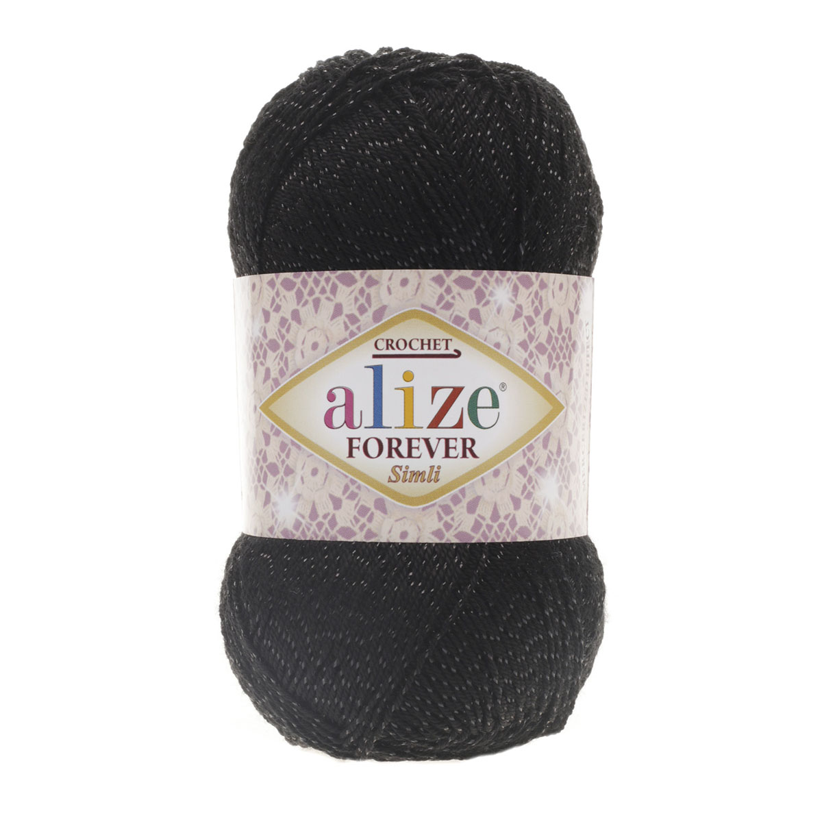 

Пряжа ALIZE 'Forever crochet simli', 50 г, 280 м (металик), 60 черный, 5 мотков