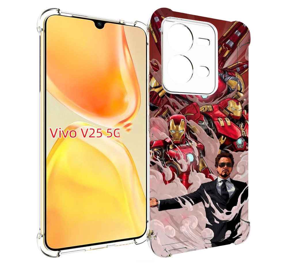 

Чехол MyPads Тони-Старк-и-костюмы для Vivo V25 5G / V25e, Прозрачный, Tocco