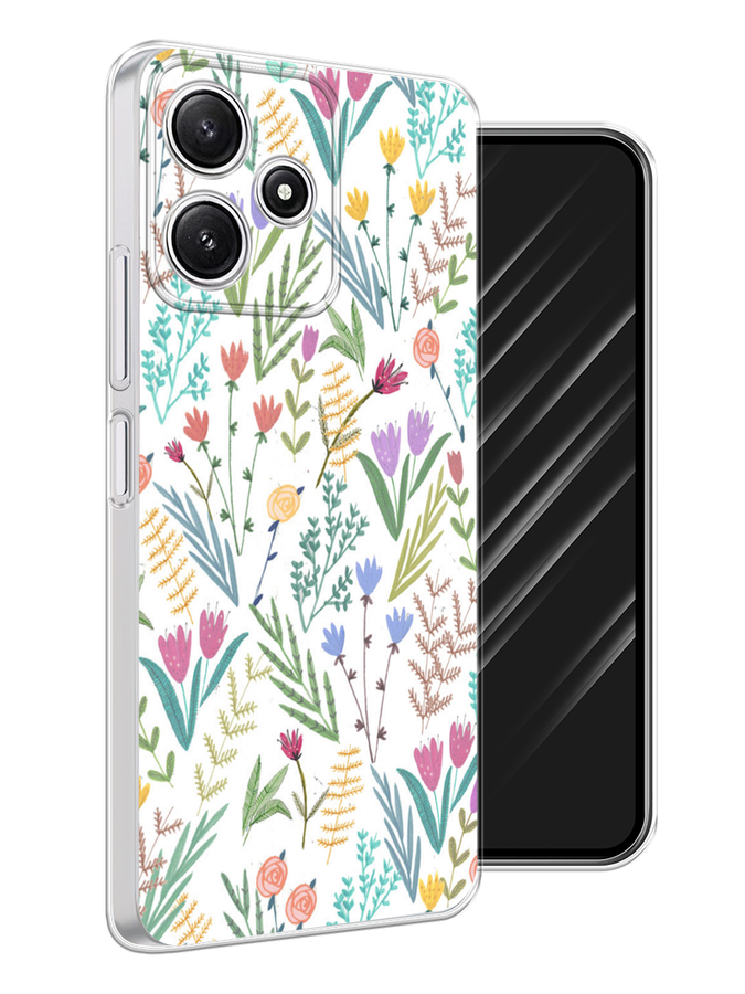 

Чехол Awog на Xiaomi Redmi 12 5G "Полевые цветы рисунок", Белый;зеленый, 319650-1