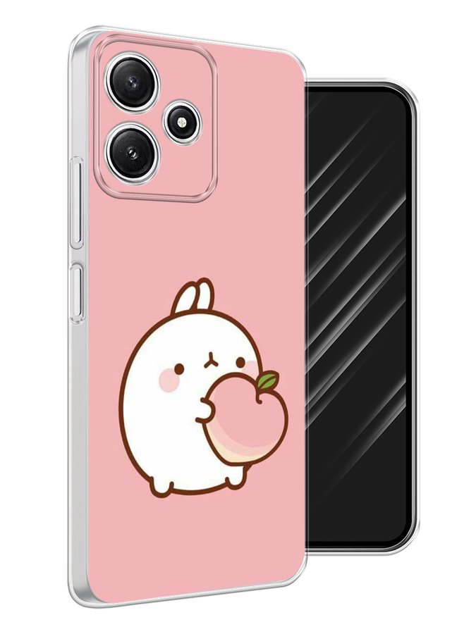 

Чехол Awog на Xiaomi Redmi 12 5G "Кролик с персиком", Розовый;бежевый, 319650-1