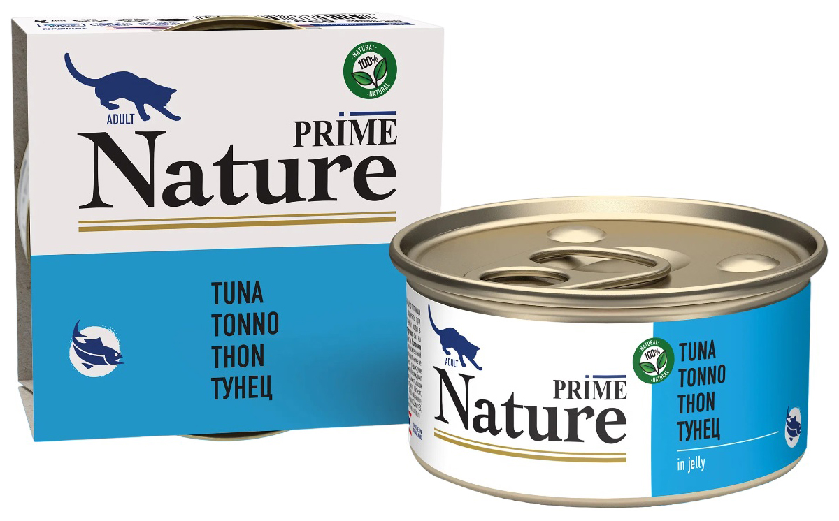 Влажный корм для кошек Prime Nature, тунец с ширасу, 24x85 г