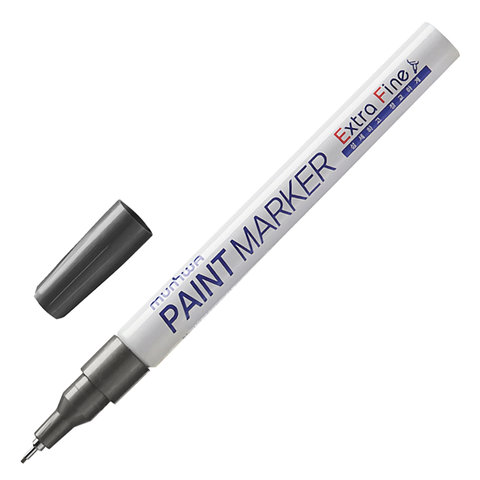 

Маркер-краска лаковый MUNHWA Extra Fine Paint Marker, СЕРЕБРЯНЫЙ, 1 мм, нитро-основа 6 шт