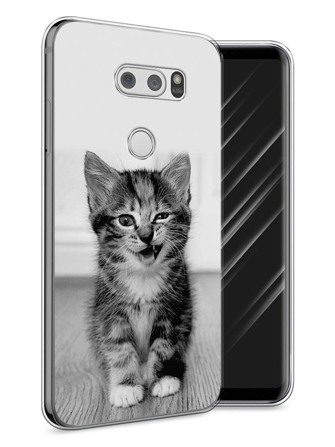 

Чехол Awog на LG V30 "Подмигивающий котенок", Черный;серый, 83050-1