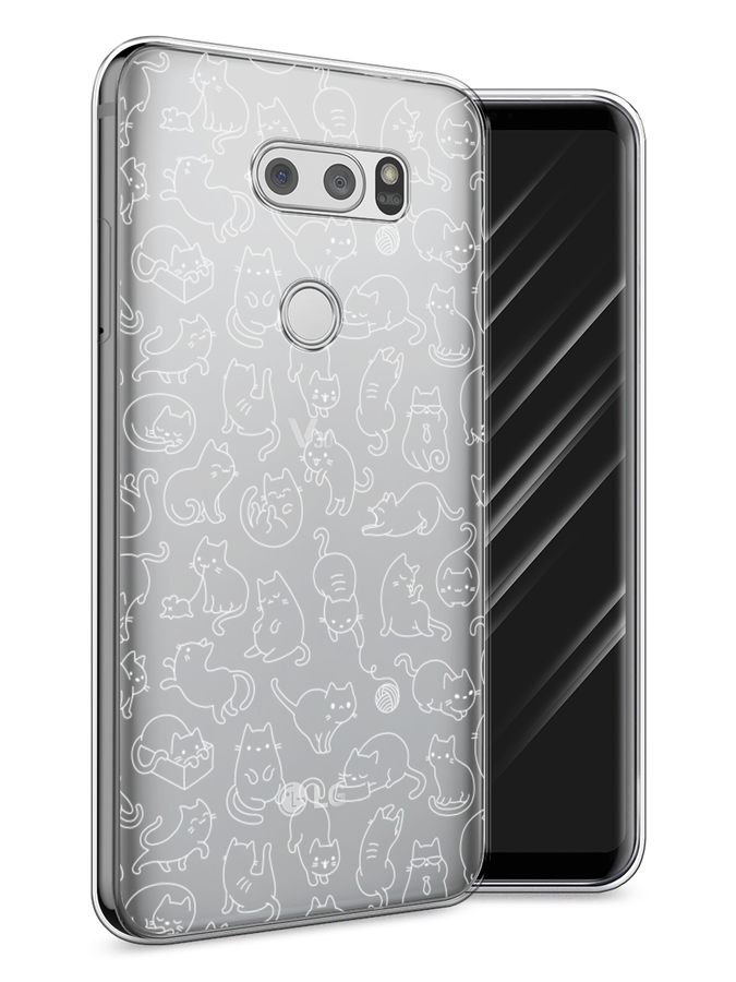 

Чехол Awog на LG V30 "Шкодливые котики", Черный;белый;серый, 83050-2
