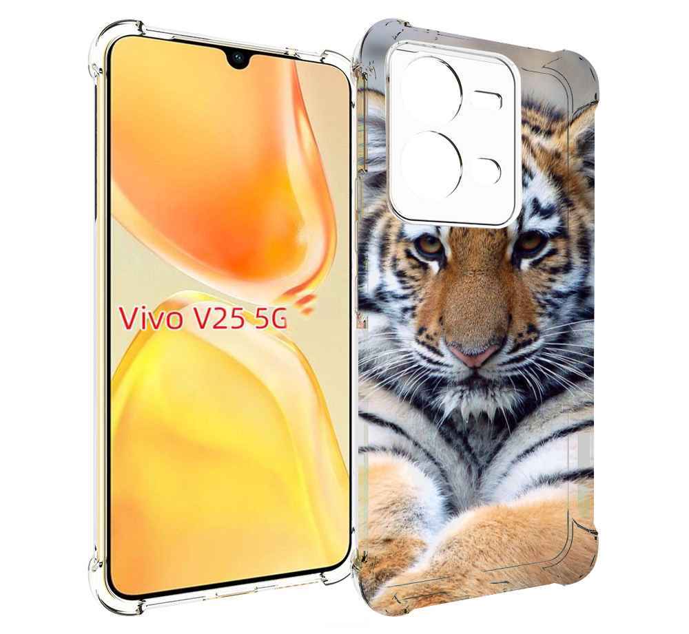 

Чехол MyPads Тигренок для Vivo V25 5G / V25e, Прозрачный, Tocco