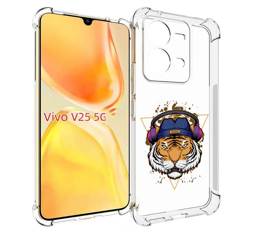 

Чехол MyPads Тигр-Свэг для Vivo V25 5G / V25e, Прозрачный, Tocco