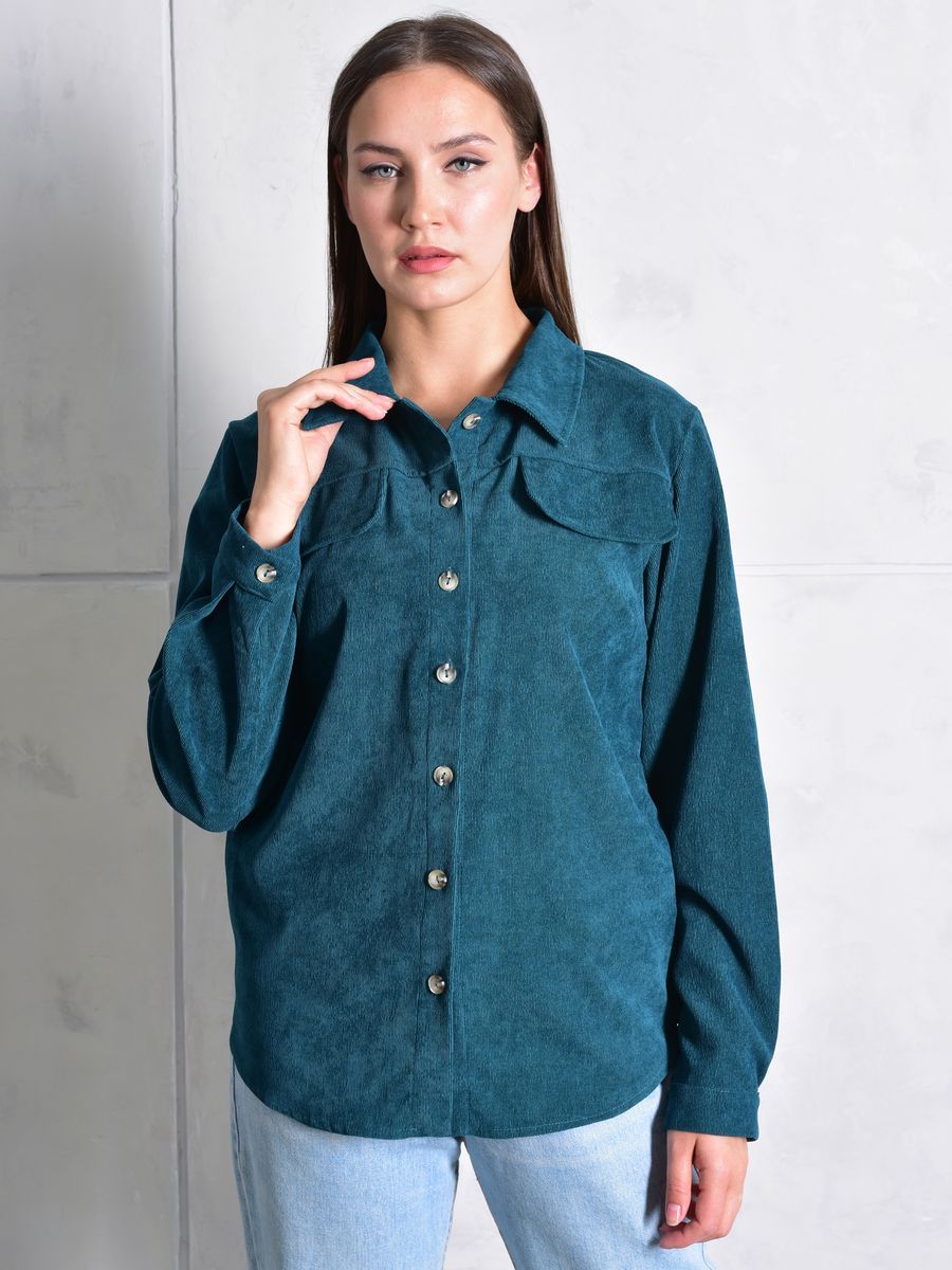 Рубашка женская Braslava 4327 зеленая 58 RU