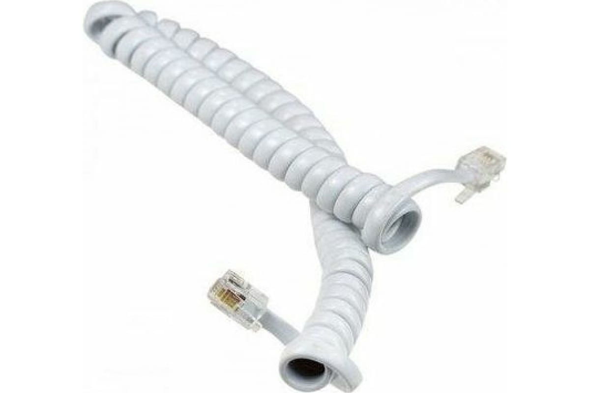 Витой трубочный кабель Pro Legend 2м, телефонный, белый PL1212 шнур витой 3 х прядный пп d 5 мм 20 м белый
