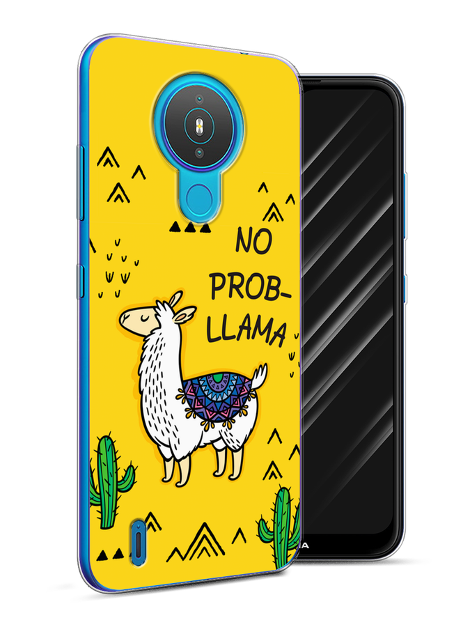 

Чехол Awog на Nokia 1.4 / Нокиа 1.4 "No probLLama", Желтый;черный;синий, 124550-2