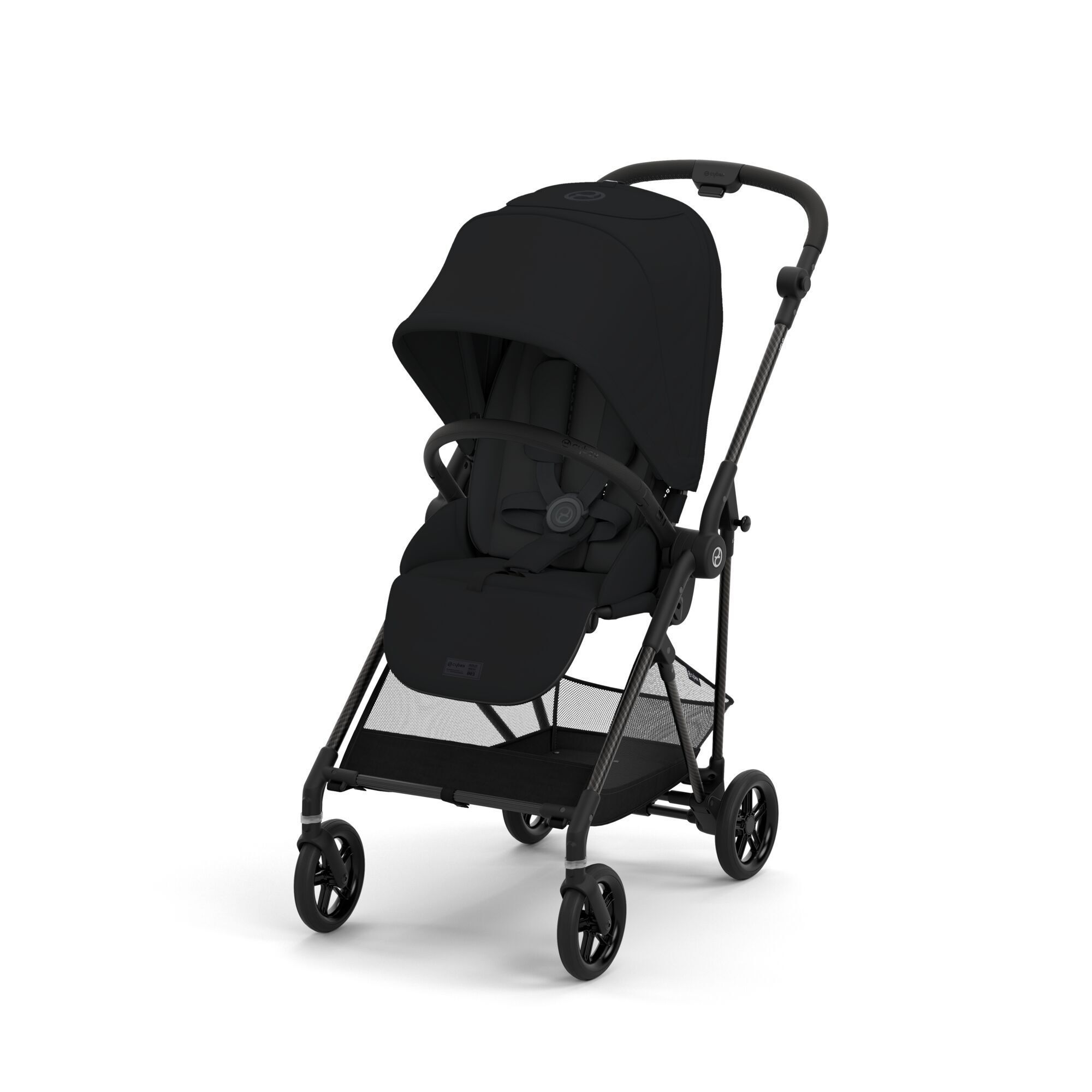 Коляска детская Cybex Melio Moon Black шасси Carbon Black коляска 2в1 cybex priam iv peach pink шасси chrome black