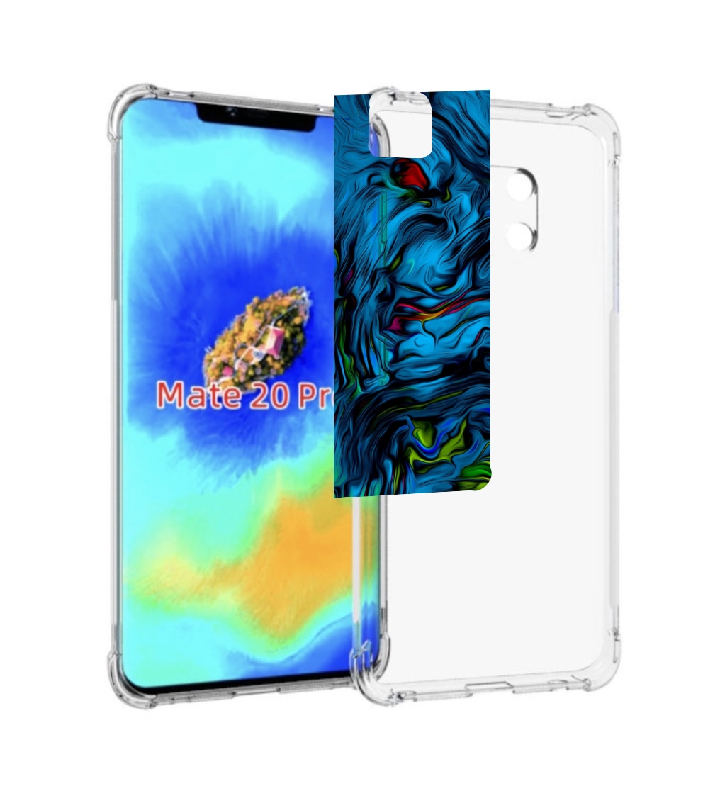 

Чехол MyPads голубая краска в темноте для Huawei Mate 20 Pro/Mate 20 RS 6.39, Прозрачный, Tocco