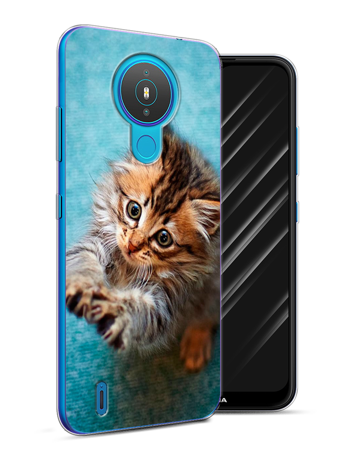 

Чехол Awog на Nokia 1.4 / Нокиа 1.4 "Котенок просит есть", Голубой;коричневый;белый, 124550-2