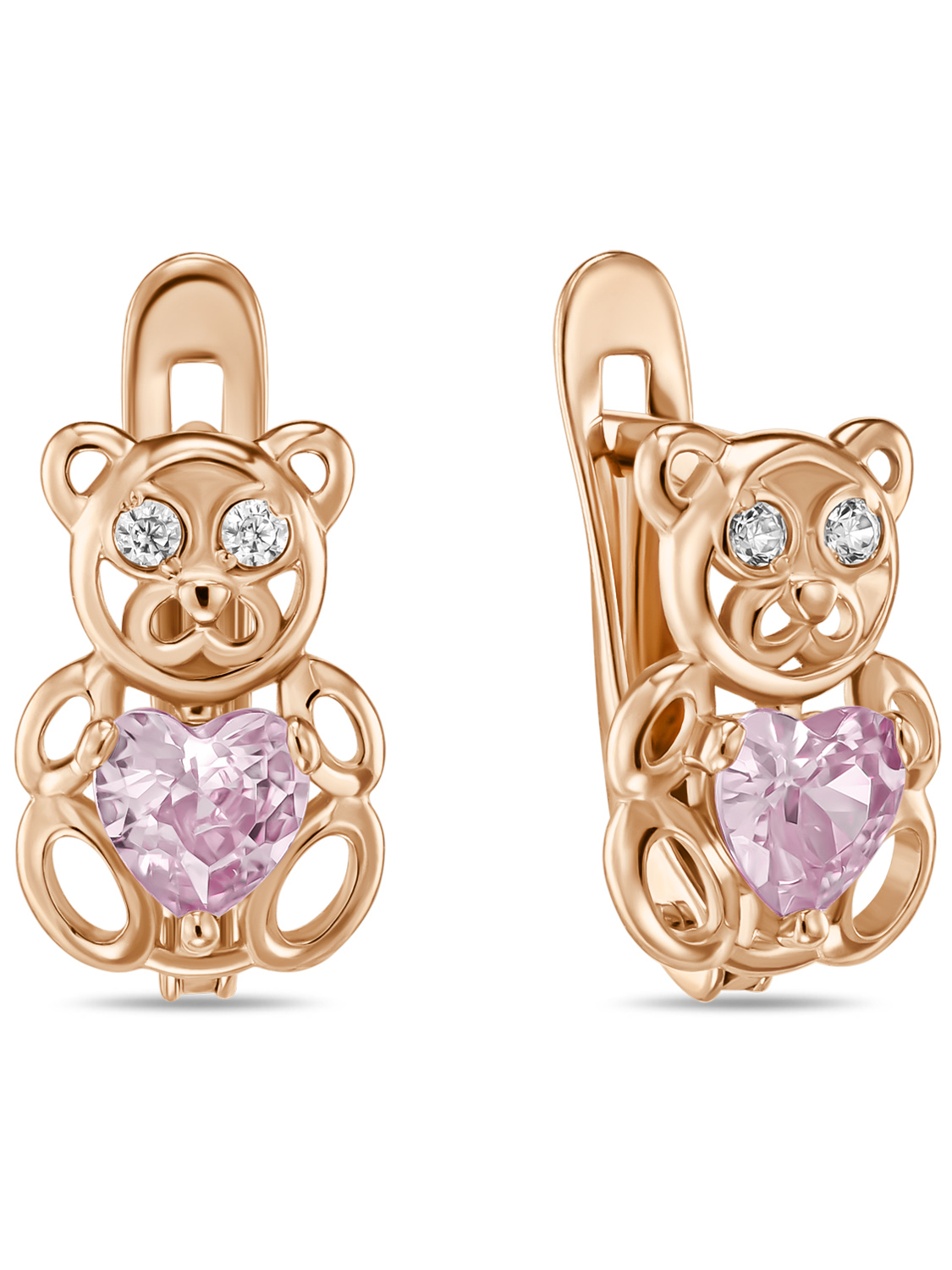 Серьги из красного золота MIUZ Diamonds E2028-S132-540ROZ, фианит