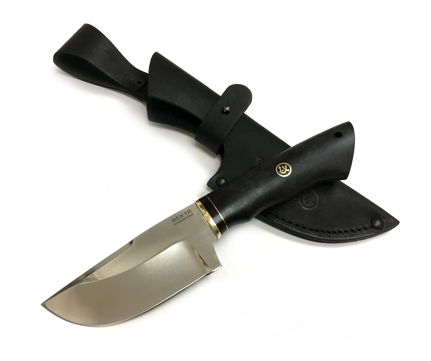фото Нож lemax шкуросъёмный, 95х18 чёрный граб, lemax