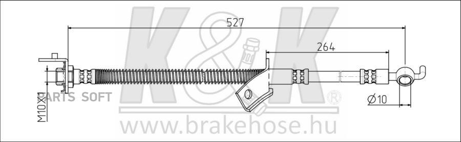 

K&K FT0736 Шланг тормозной передн лев HYUNDAI: i30 (FD) 1.4, 1.6, 1.6 CRDi, 2.0, 2.0 CRDi