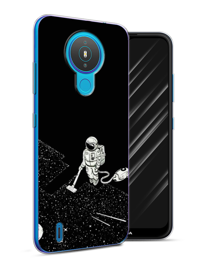 

Чехол Awog на Nokia 1.4 / Нокиа 1.4 "Космонавт с пылесосом", Белый, 124550-4