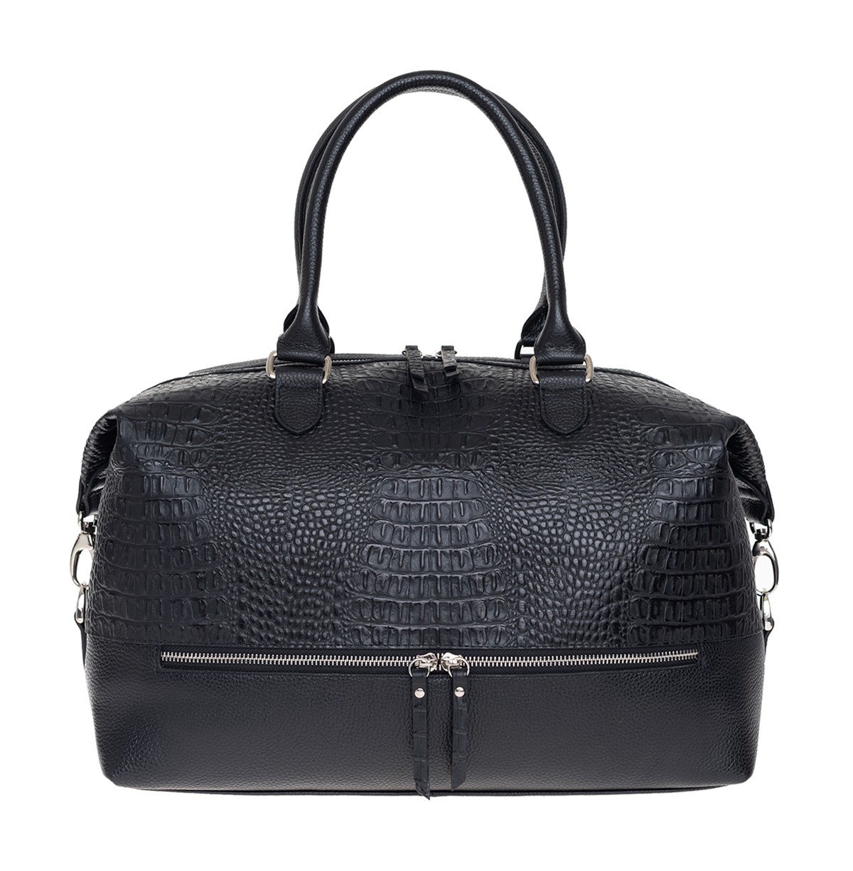 Дорожная сумка унисекс Franchesco Mariscotti 6-432 черная, 42x28x24 см