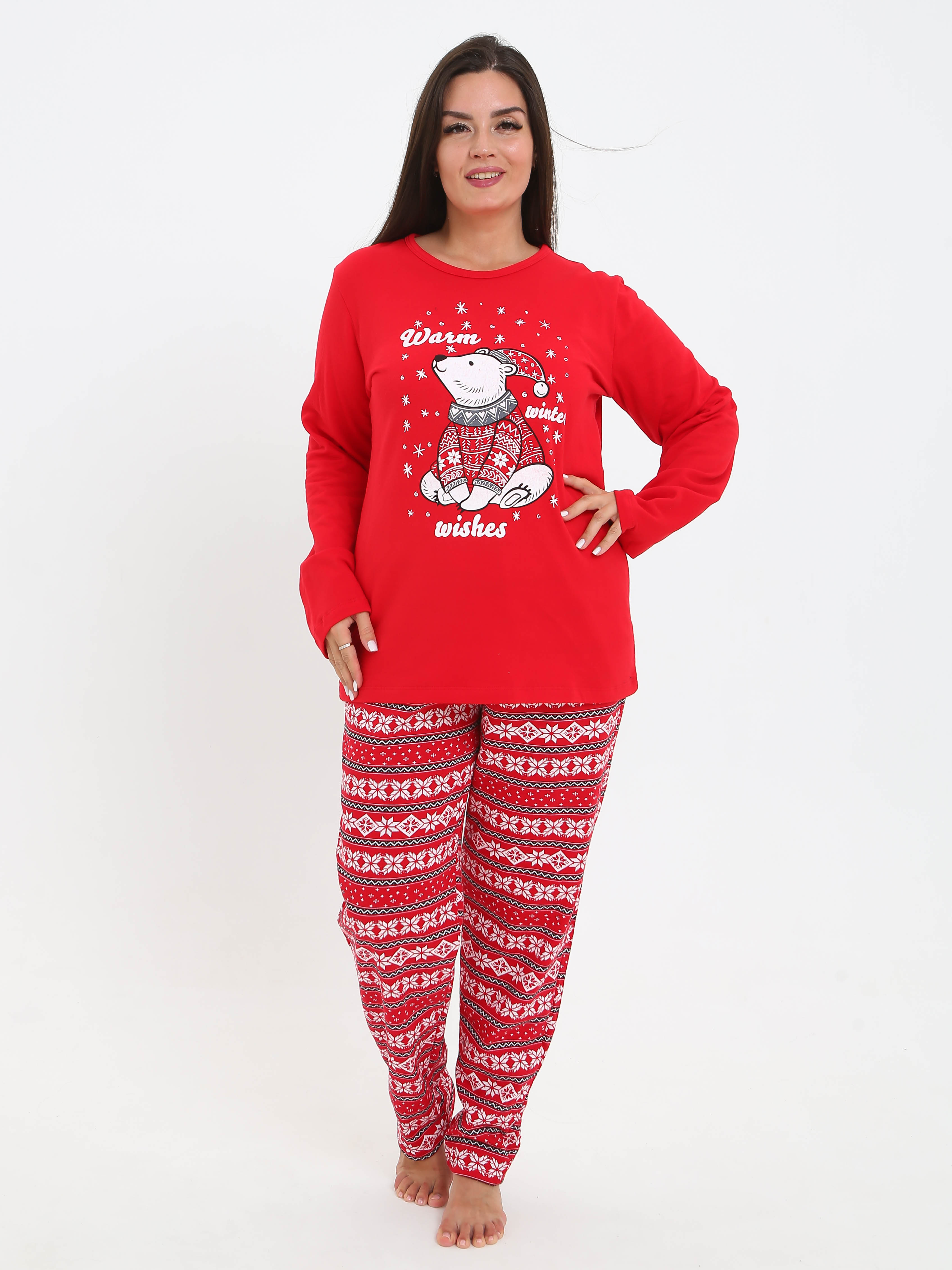 Комплект домашний женский Soft home П005 красный 56 RU