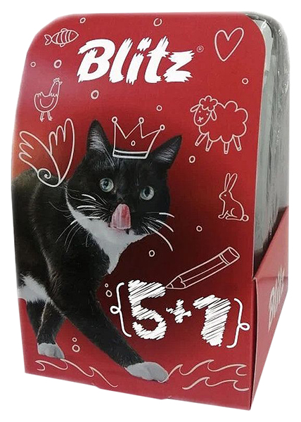 Влажный корм для кошек Blitz Набор Sensitive, ассорти, 6x85 г