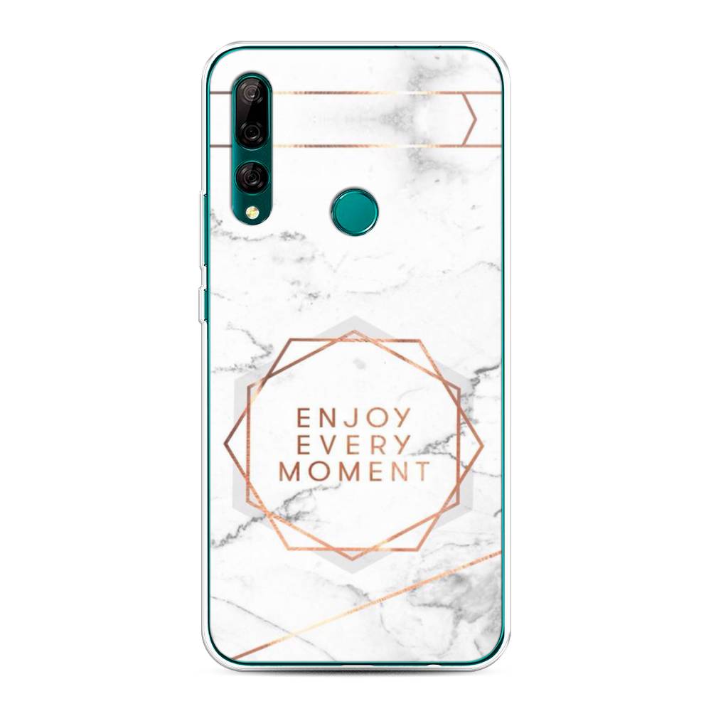 

Чехол Awog на Huawei Y9 Prime 2019 "Enjoy every moment мрамор", Белый;розовый;серый, 611950-7