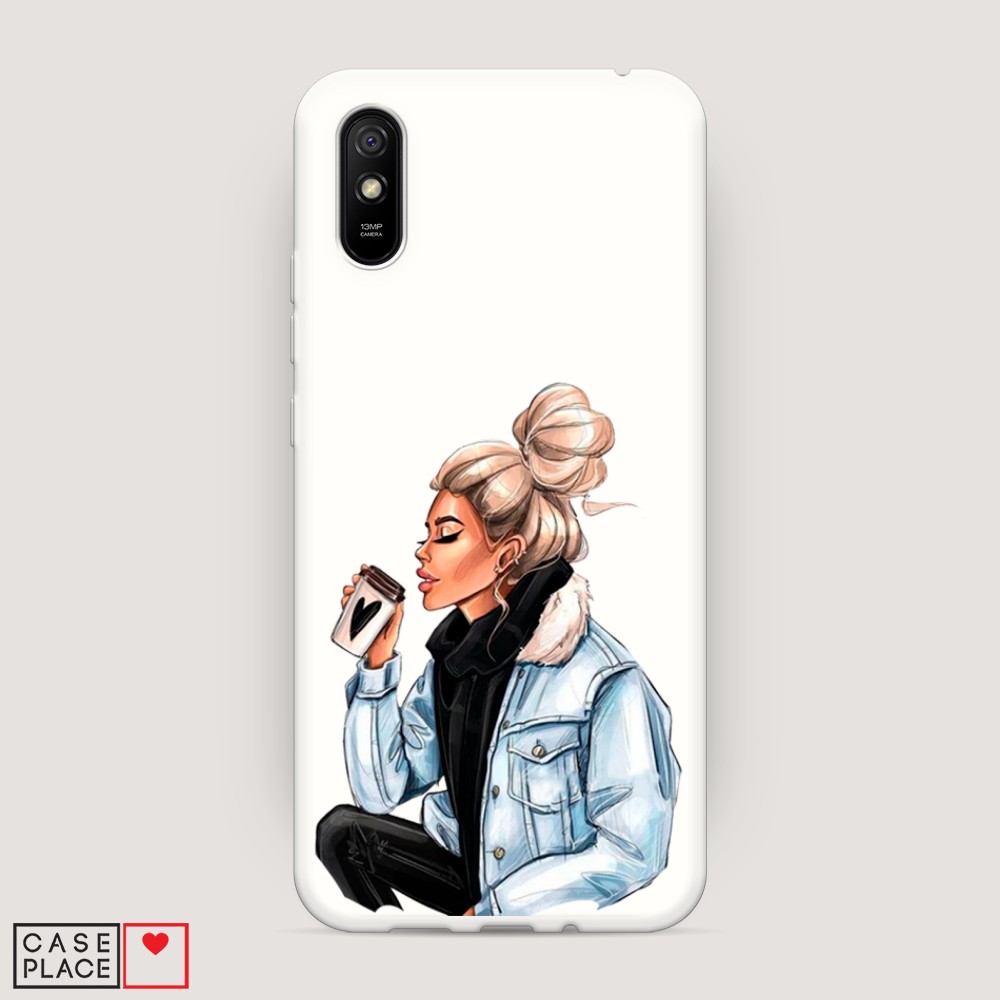 фото Матовый силиконовый чехол "cute girl" на xiaomi redmi 9a awog