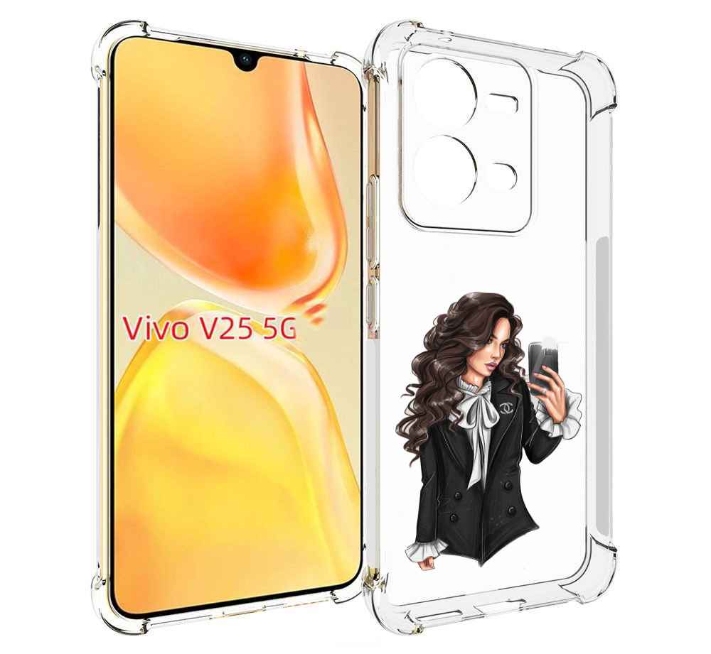 

Чехол MyPads Стильная-девушка для Vivo V25 5G / V25e, Прозрачный, Tocco
