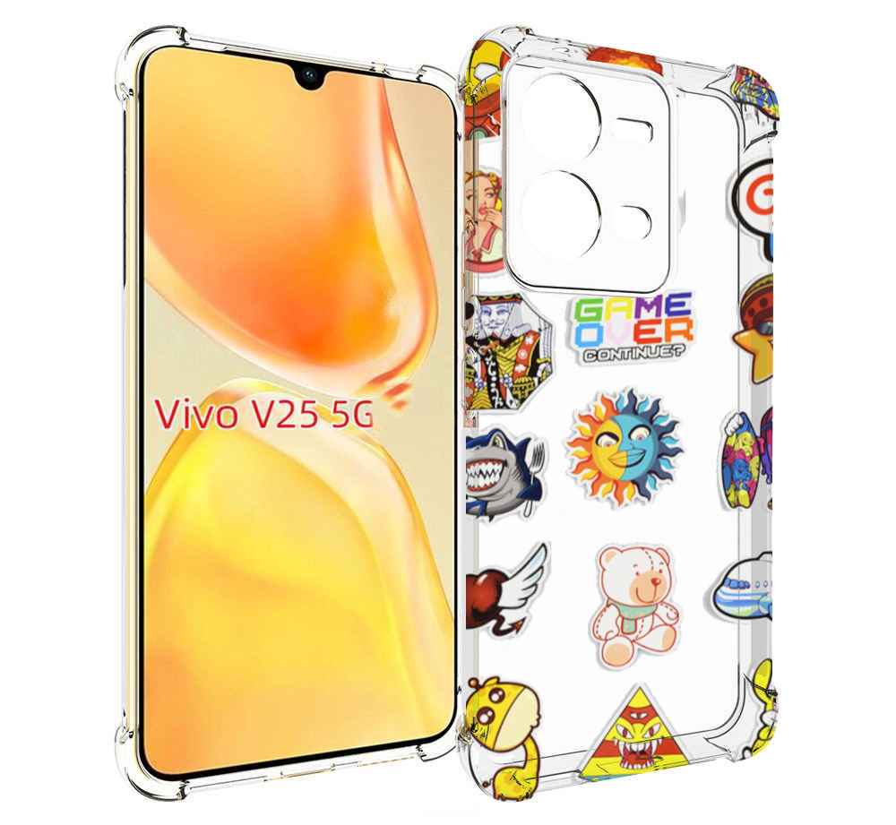 

Чехол MyPads Стикеры для Vivo V25 5G / V25e, Прозрачный, Tocco