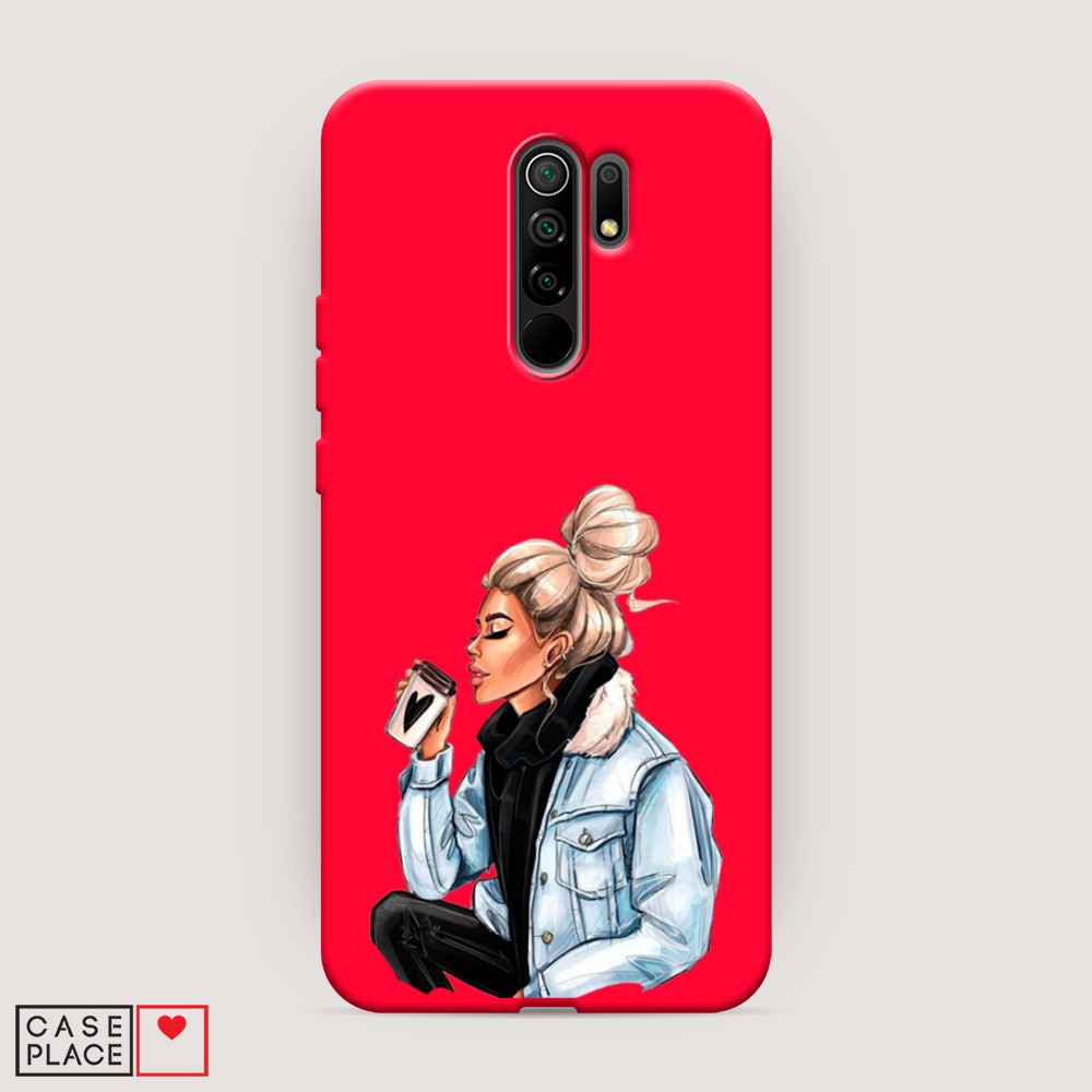 фото Матовый силиконовый чехол "cute girl" на xiaomi redmi 9 awog