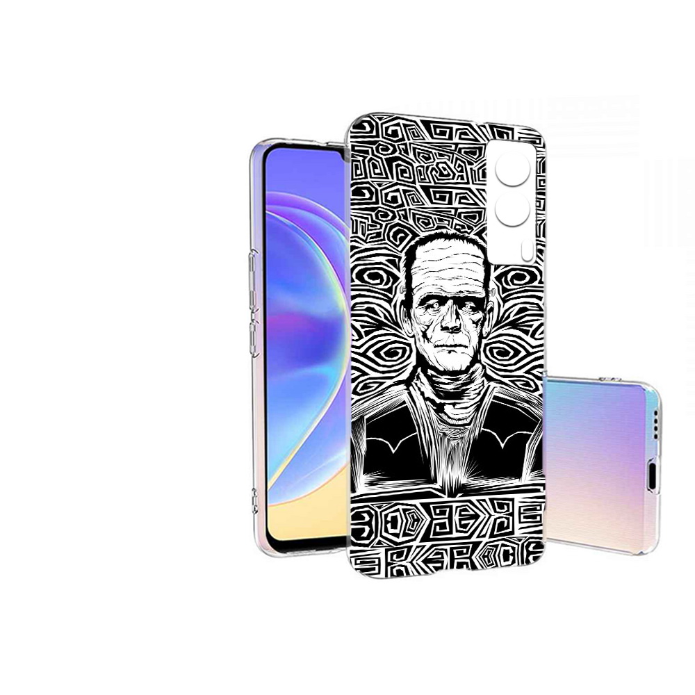 

Чехол MyPads Tocco для Vivo V21E франкенштейн черно белый (PT161736.380.661), Прозрачный, Tocco
