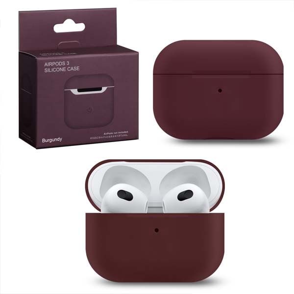 

Чехол для AirPods 3 Silicone Burgundy, Чехол Airpods 3 Silicone Burgundy