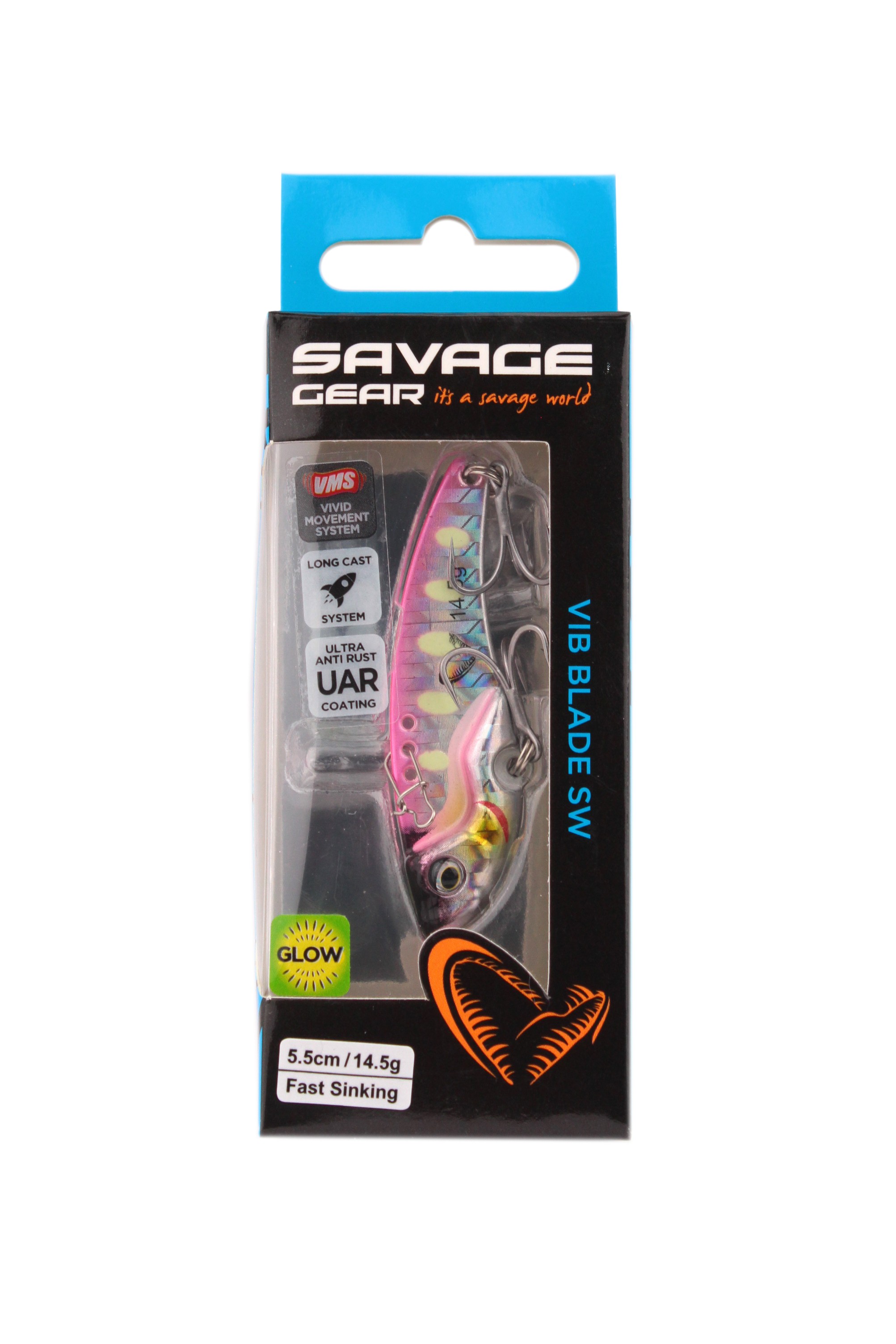 Блесна Savage Gear Vib blade SW 5,5см 14,5гр fast sinking pink glow dot