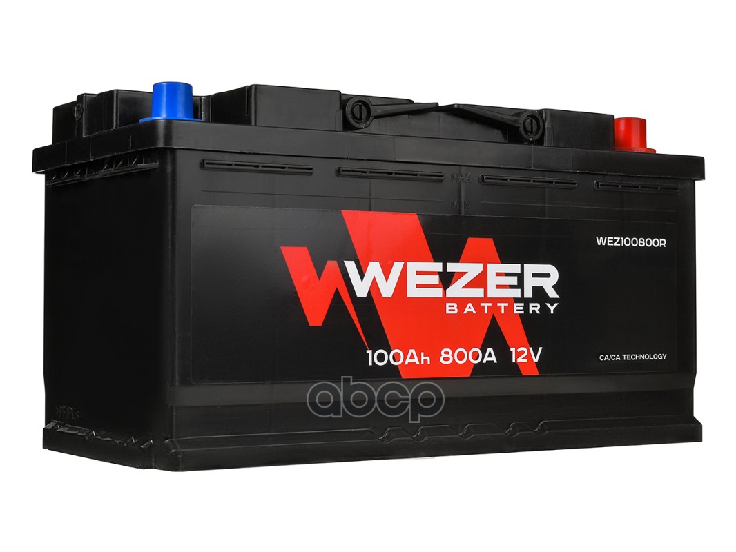 WEZER WEZ100800R_аккумуляторная батарея! 100Ah 800A +справа 353/175/190  1шт