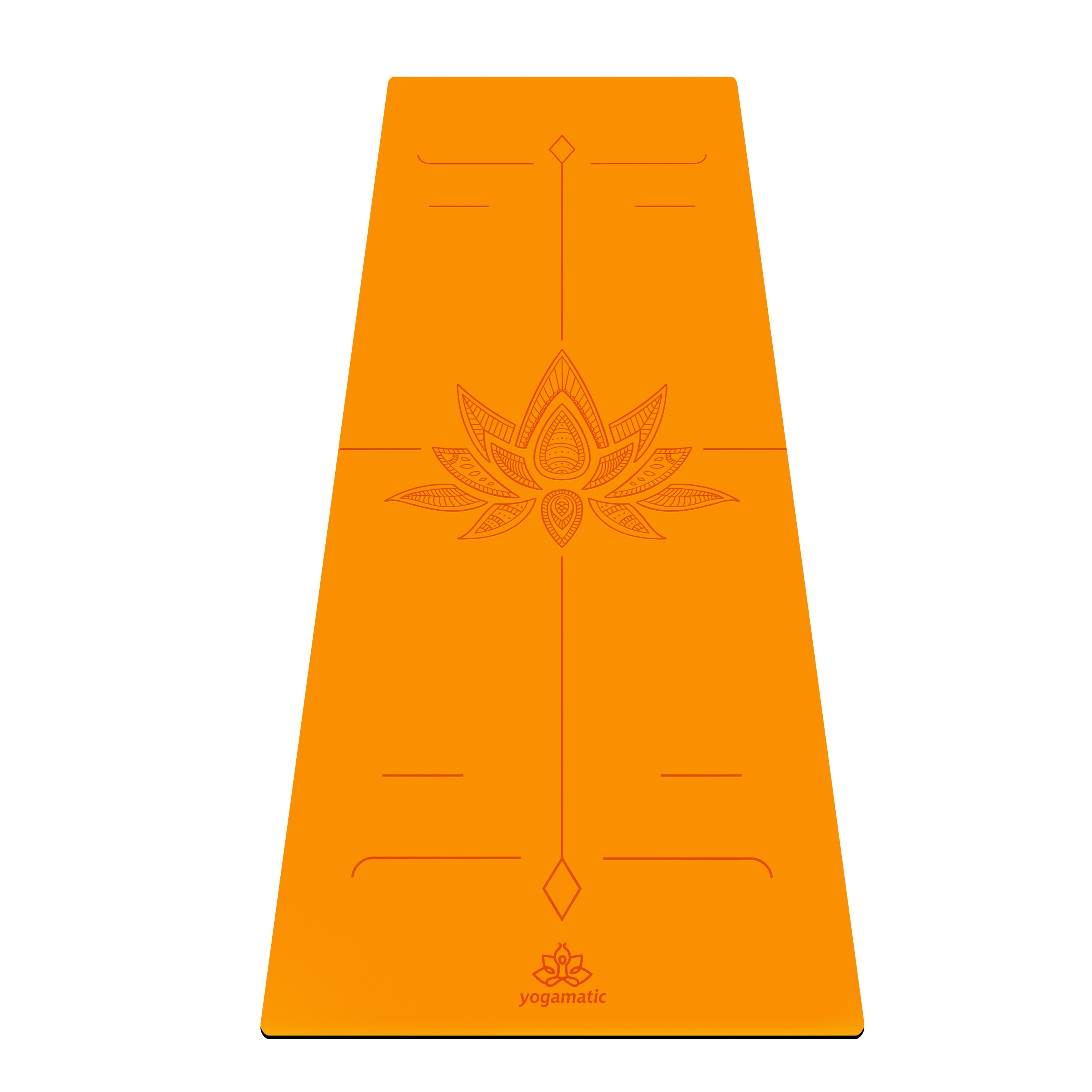 Коврик для йоги и фитнеса Art Yogamatic Lotos Orange каучуковый, 185 см, лотос оранжевый