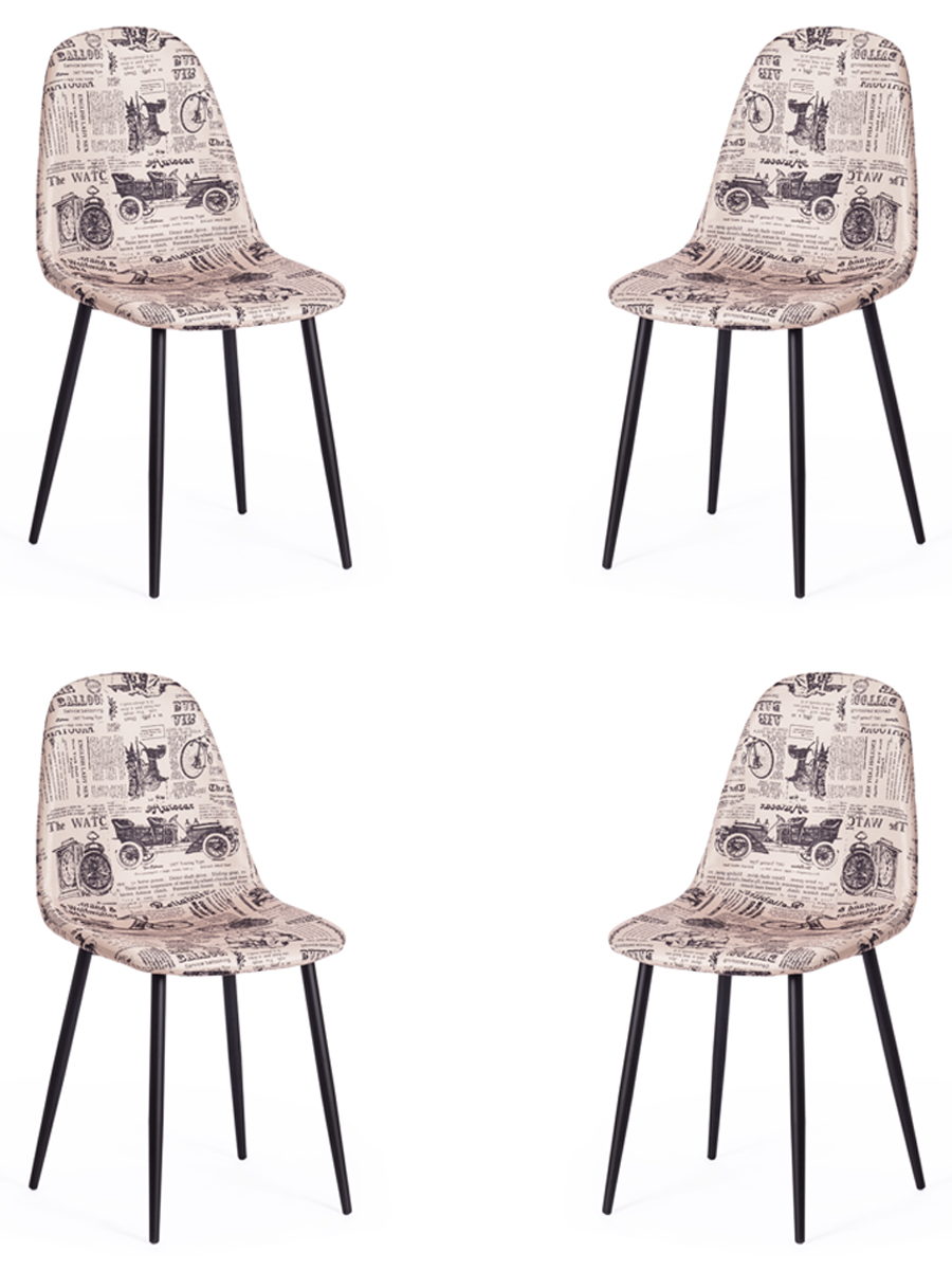 

Комплект стульев 4 шт. TetChair ALLEN ( mod. DС409 ), черно-белый/черный, ALLEN ( mod. DС409 )