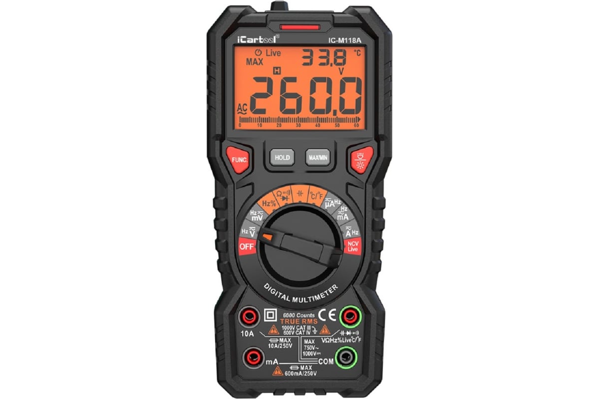Цифровой мультиметр iCartool IC-M118A мультиметр цифровой icartool ic m118a