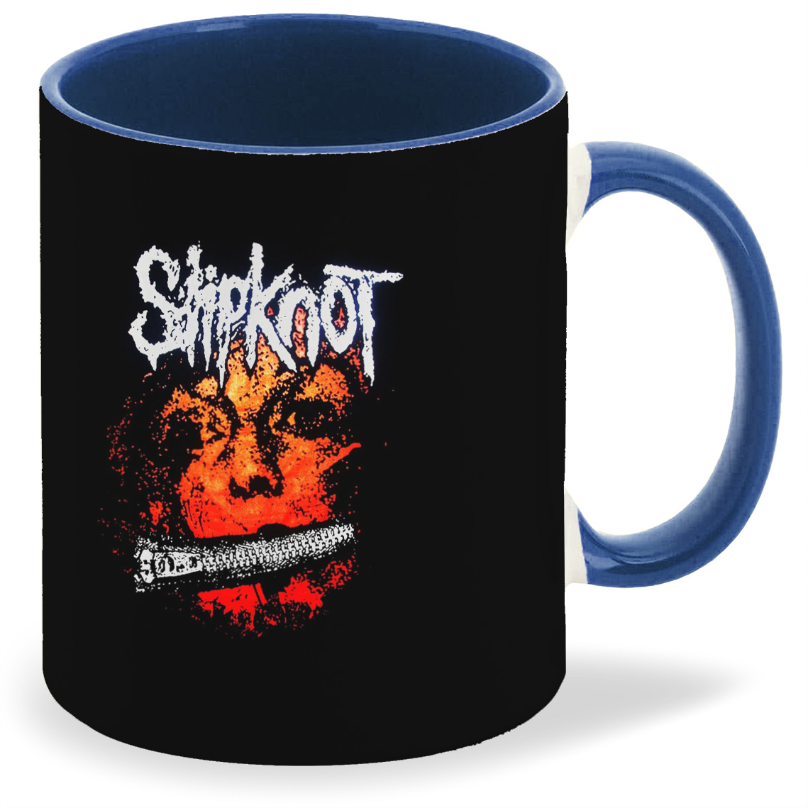 фото Кружка coolpodarok slipknot на черном фоне цветная