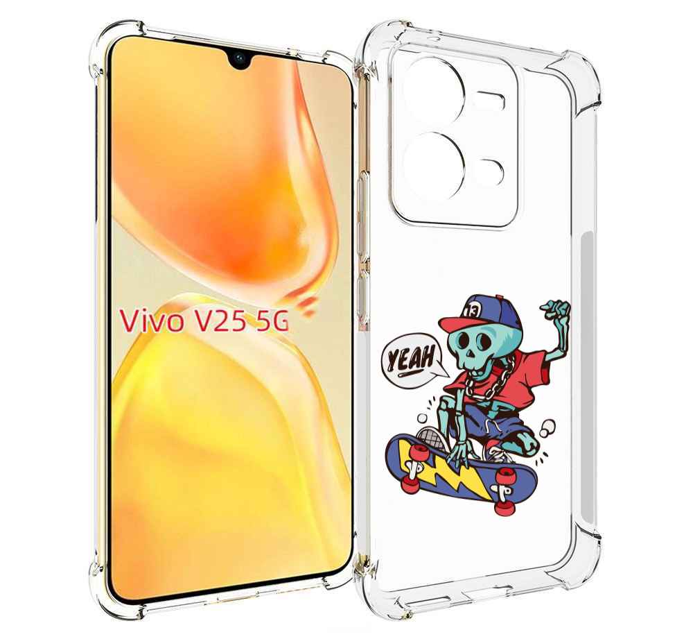 

Чехол MyPads Скелет-на-скейте для Vivo V25 5G / V25e, Прозрачный, Tocco