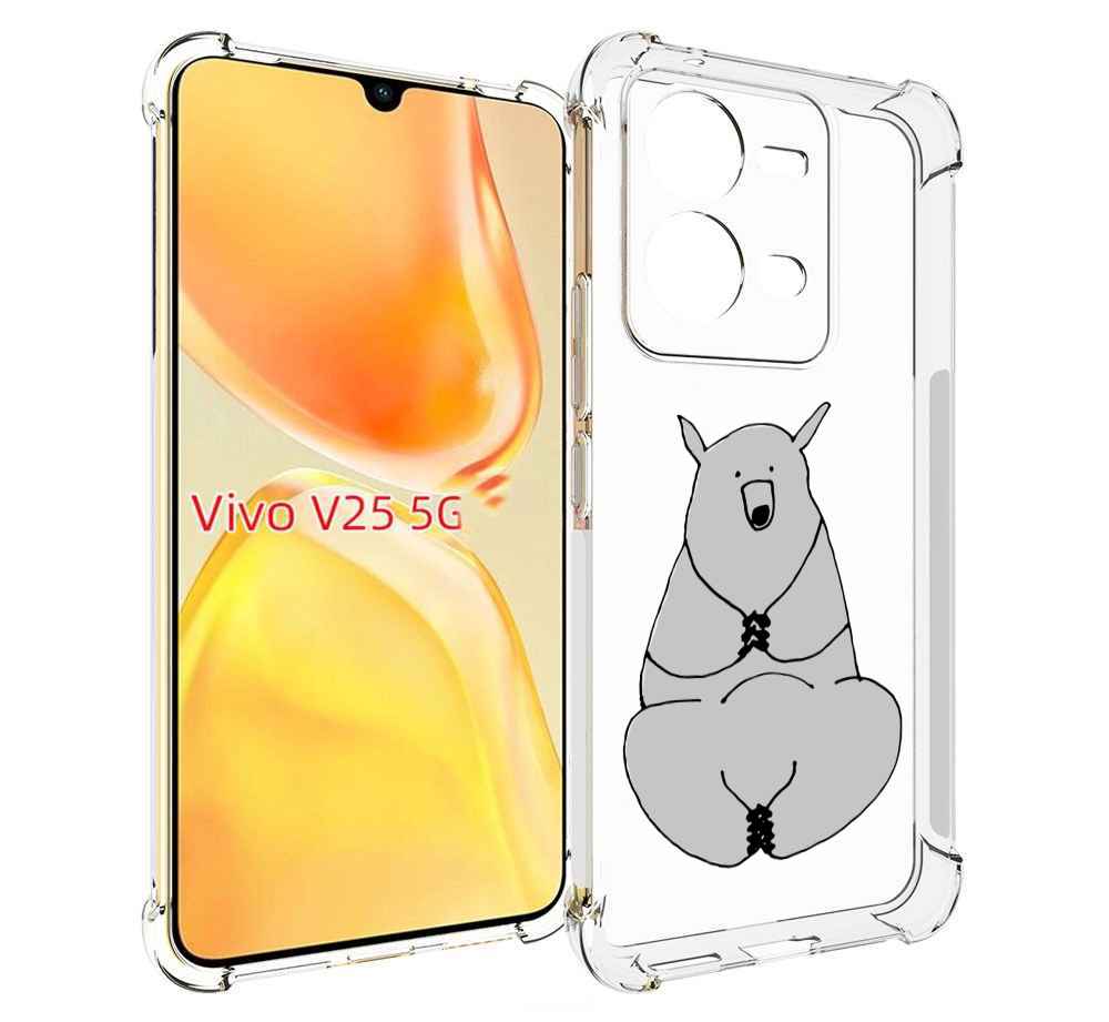 

Чехол MyPads Серый медведь для Vivo V25 5G / V25e, Прозрачный, Tocco