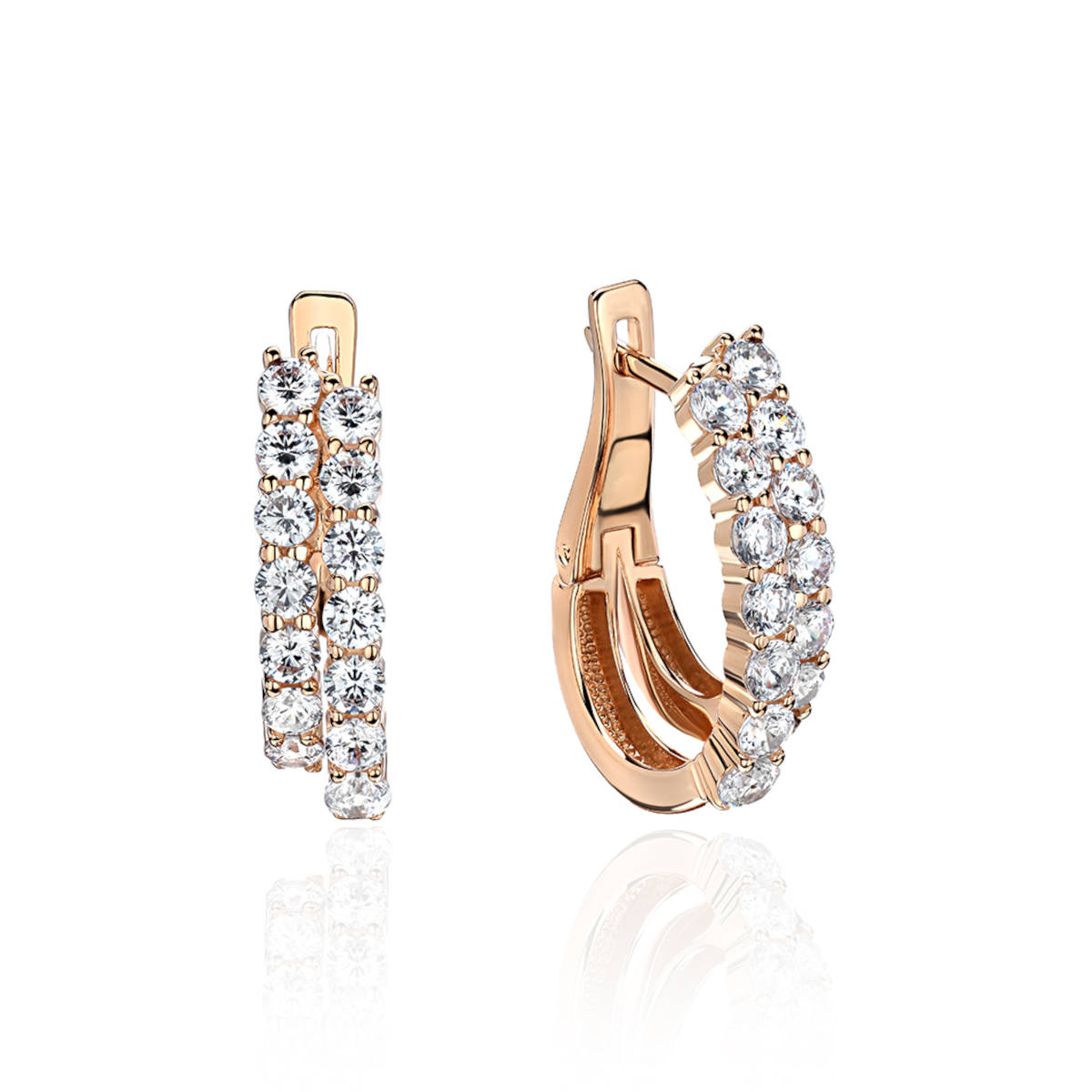 

Серьги из красного золота Эстет 01С1113948, фианит, 01С1113948