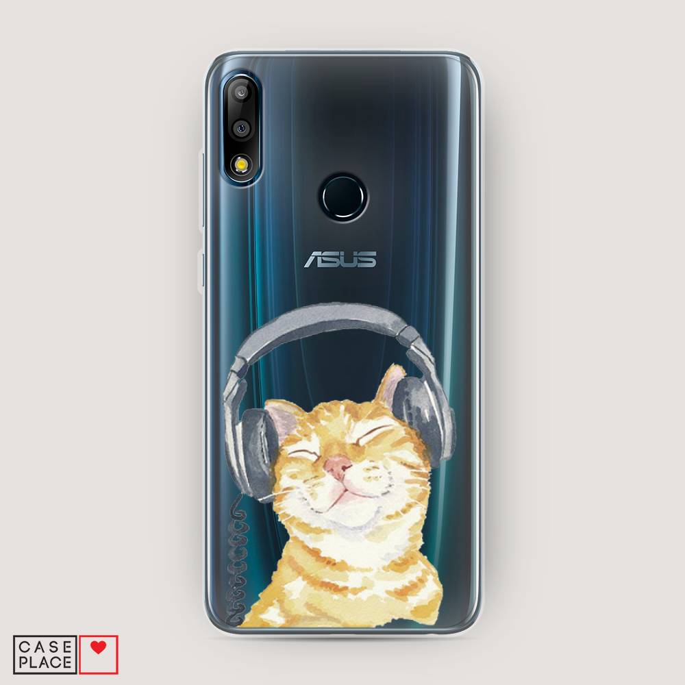 фото Чехол awog "кот меломан" для asus zenfone max pro (m2) zb631kl