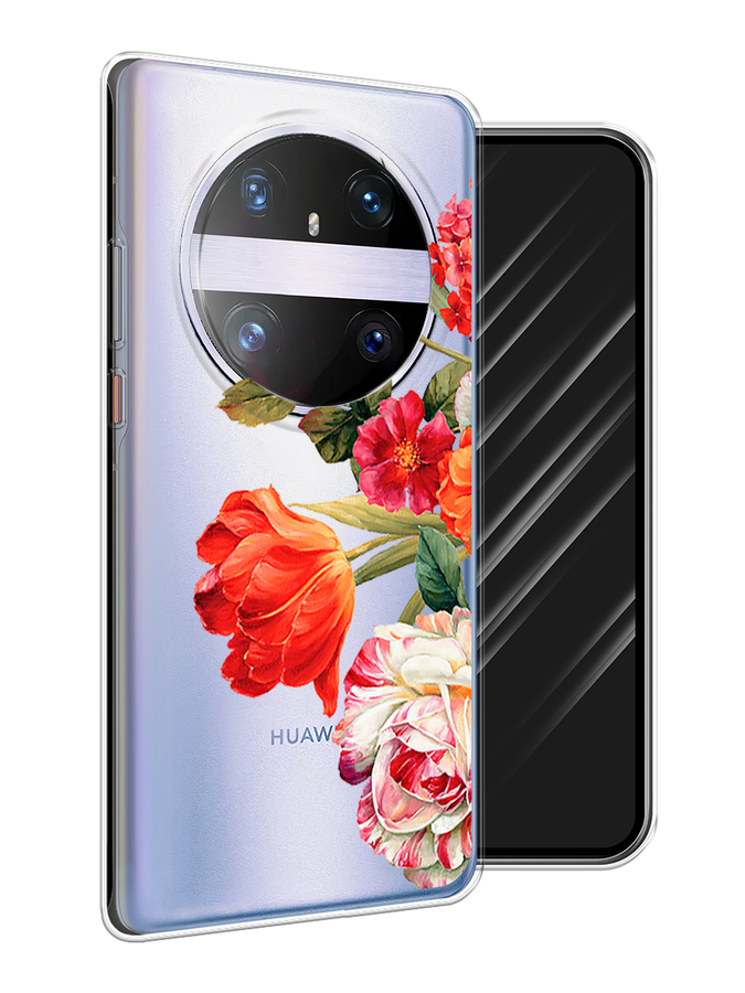 

Чехол Awog на Huawei Mate 60 Pro "Весенний букет", Красный;розовый;зеленый, 6122250-1